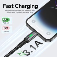 1m/2m 60W USB to Type C Cable Fast Charging LED Cables for Samsung Huawei OPPO Xiaomi Android Charger Wire