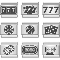 Fashion Women Poker Casino Charm Italian Links Fit 9mm Bracelet Stainless Steel Jewelry DIY Making