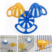 2Pcs Bird Vegetable Fruit Egg Feeder Hanging Basket Parrot Canary Pigeon Plastic Nest-shape Food Container Bird Cage Accessories
