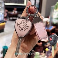 Key Fob Cover Leather Keychain for Toyota Scion Camry Rav4 Corolla 4Runner Yaris Matrix Venza Avalon