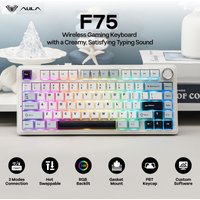 AULA F75 Wireless Mechanical Keyboard Hot Swappable,Pre-lubed Reaper Switches, 2.4GHz/Type-C/BT5.0, RGB Backlit Gaming Keyboards