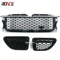 ROVCE Car Front Bumper Grille Grill Mesh for Car Radiator For Land Rover Range Rover Sport 2005-2009 L320 ABS Car Styling