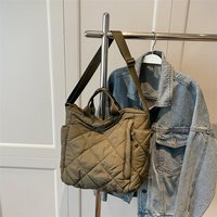 Autumn Winter Messenger Bag Large Capacity Quilted Women Handbags Rhombic Lattice Solid Color Casual Fashion for Street Shopping