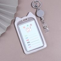 1PC Cat Ear Styling Keychain Card Holder, Portable Student ID, Bus Card, Work ID Protective Card Case, and Campus Office Supplie