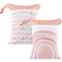 2PCS waterproof diaper bag portable with handle wet bag 2 zippers for wet&dry items