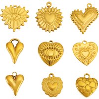 5pcs Stainless Steel Star Eye Love Heart Charms for DIY Necklace Earring Bracelets Pendant Jewelry Making Accessories Supplies