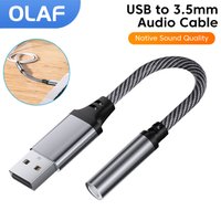 OLAF USB to 3.5mm Jack Female Audio Cable Adapter USB to Aux Converter Headphones Mic External Sound Card Adapters For PC Laptop