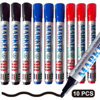 10pcs Wide Tip Permanet Markers,1-4mm Adjustable Line,Non-Toxic Oil-Based Ink Bold Waterproof Markers for Office&DIY Crafts