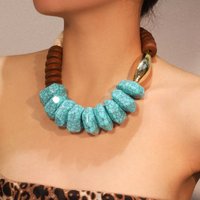 New Fashion Bohemian Statement Beads Necklace for Women Girl Trendy Beach Party Jewelry