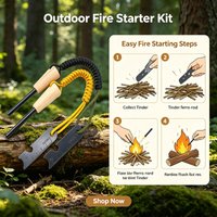 New Compact Survival Flint Rod Kit, Windproof Waterproof Ignition, Portable Fire Starting Tool for Camping Emergencies Tool