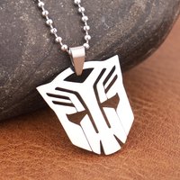 Stainless Steel Popular Movie Autobots Pendant Optimus Prime Decepticon Logo Necklaces Hollow Geometry Jewelry Accessories Gifts