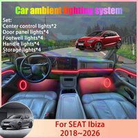 For SEAT Ibiza 2018~2026 MK5 5th 6F KJ1 2019 2020 2/24 in 1 Car Atmosphere Light Lamp RGB Shade Ensemble Streamer Atmosphere Set