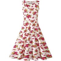 Summer Woman Printing Sleeveless Long Dress Vintage Dress Plus Size Casual A-Line Beach Print Dress
