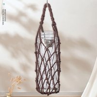 Hand Woven Water Cup Mesh Bag Weave Can Be Suspended Water Bottle Cover Manual Cotton Rope Umbrella Storage Mesh