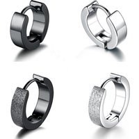Hip-Hop Jewelry 925 Silver Earrings Tide Black Male Ear Clips Female Single Earrings Wholesale