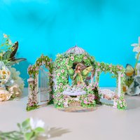 Green Fairy Rose Garden Pop-Up Card, suitable for birthdays, anniversaries, and other occasions