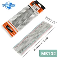 1PCS MB102 830 Breadboard Solderless PCB Bread Board MB102 Test Develop Experiment Boards DIY Electronic, for Arduino