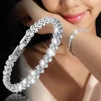 2025 New Zircon Bracelet - Hypoallergenic Stainless Steel Jewelry for Women & Teens, Light Luxury Party Accessories