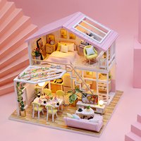 DIY Mini Doll House Wooden Small House 3D Puzzle Assemble Building Model Home Bedroom Decoration With Furniture Dollhouse Gifts