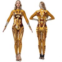 Halloween Cosplay Costume Wonder Woman Gold Armor Stage Anime Conventions Party Performance Bodysuit Suit New