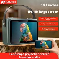 SANSUI 60W Square Dance Handheld Bluetooth Video Speaker Outdoor Singing karaoke All in One Machine Large Screen Theater Player