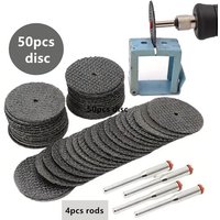 50Pcs 32mm Fiberglass Reinforced Cutting Discs 1.2mm Thick Cut Off Wheels With 4Pcs 3.2mm Mandrels For Dremel Rotary Tool