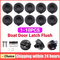 10-1Pcs Round Flush Pull Slam Latch for RV Boat Marine Deck Hatches Lift Pull Handle Non Key Marine Deck Locker Accessories