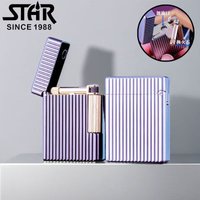 STAR Mini metal Kerosenes Lighter Unique Vintage Refillable Oil Lighter stripe Long-Lasting Classic Flint Lighter for Cigarette