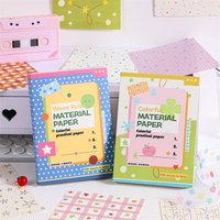 100pcs Cute Pattern Double-Sided Paper, Star Polka Dot Scrapbook Paper