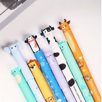 8pcs Erasable Colored Gel Pens 0.5mm Ballpoint Easy-to-Erase Animal Pattern Adorable Design Featuring Elephant Lion Rabbit A3238
