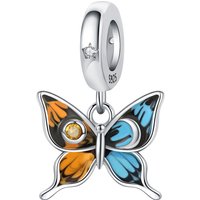 PANPOKI 925 Sterling Silver Sun Moon Stars Butterfly Charms Beads Pendant Fit DIY Bracelet Necklace Jewelry Souvenir Gifts
