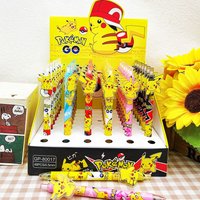 6Pcs Anime Pokemon Pikachu Press Gel Pens For Writing Cute 0.5mm Black Ink Neutral Pen Promotional Gift Office School Supplies