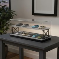1:64 Scale Car Garage Diorama Two-Tier Parking Garage Clear Front Panel Miniature Scene Storage Parking Lot for Alloy Model Car