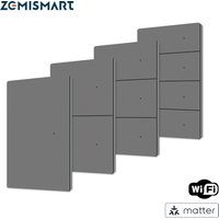 Matter WiFi Smart Wall Light Switch 1 2 3 4 Gangs with Aluminum Alloy Panel Work with Tuya Homekit Smartthings Google Home App