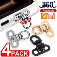1-4pcs 360° Universal Stainless Steel Phone Tether Tab Strap Mini Anti-Lost Patch Lanyards Patches DIY Phone Straps Metal Clip