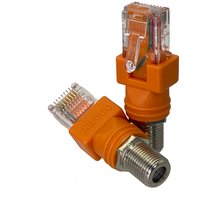 1pcs F TV Female Jack to RJ45 Male Plug Coaxial Coax Barrel Coupler Adapter RJ45 to RF Connector