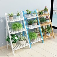 Foldable Wooden Plant Stand Flower Shelf Multi-Tier Plant Holder for Succulents Spider Ivy Potted Plants Balcony Decor