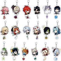 Anime Game Key Chain Genshin Impact Arlecchino Navia Pendant Women Men Bag Car Keychain Accessories Cell Phone Acrylic Key Rings
