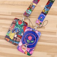 Dsn Cute Beauty and The Beast Lanyard for Keys ID Card Phone Straps USB Badge Holder DIY Hang Rope Lariat Lanyard