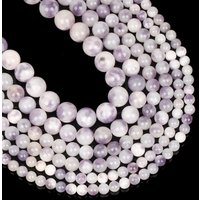 Natural Stone 6-12mm Purple White Persian Jade Round Loose Spacer Beads for Jewelry Making DIY Bracelets Earring Accessories