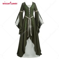 miccostumes Women's Queen Costume Medieval Cosplay Dress Renaissance Wide-sleeved Long Fairy Dress With Belt
