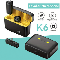 Wireless Lavalier Microphone with Charging Case Portable Noise Cancelling Mini Outdoor Microphone for Live Interviews
