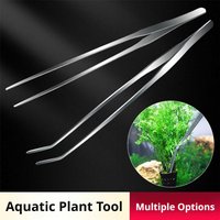 27cm Aquarium Plant Tweezers Extra Long Stainless Steel Straight Curved Forceps For Aquatic Grass Maintenance & Fish Feeding Too