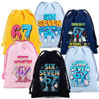 Steal A Brainrot 67 Six Seven Canvas Drawstring Bags Cartoon Anime Figures Bag Candy Decoration Handbags Storage Pouches Gift