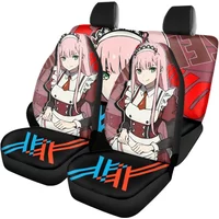 Fashion Darling In The Franxx Zero Two Design Car Seat Cover Set Comfort Material Maid Print Car Clean Protector Auto Accessory