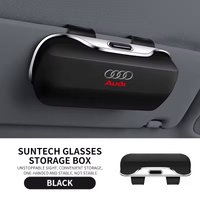 For Audi A4 A3 A6 TT S4 S5 S6 A1 A2 A5 A7 A8 Q1 Q2 Q3 Q4 Q5 Q6 Q7 Car Visor Sunglasses Glasses Case Clip Eyeglasses Box Holder