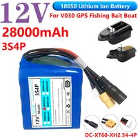 18650 3S4P Lithium Ion Battery 12V 28000mAh with BMS High Power Remote Control Fishing Bait Boat Battery for V030 GPS Bait Boat