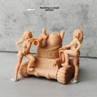 Sexy Beauties Tank Sister Micro Figure Alloy Bullet Head White Model High Precision Scene Doll Collectible Adult Static Model