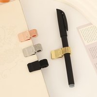 1pc Heavy-Duty Metal Pen Clip with Spring - Secure Grip Notebook Paper Clip, Minimalist Desk Organizer for School, Office