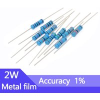20pcs 2W 6R8 68R 680R 6K8 68K 680K 6.8 68 680 Ohm R K Accuracy 1% Five-Color Ring Resistance 0.1R-10M Metal Film Resistor